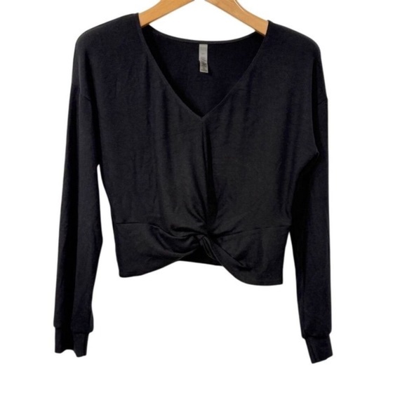 Beyond Yoga BLACK  Long Sleeve Twist Front Top SIZE S - Picture 1 of 7